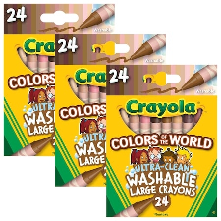 Crayola Large Crayons, Colors of the World, 24 Colors Per Set, 72PK 520134